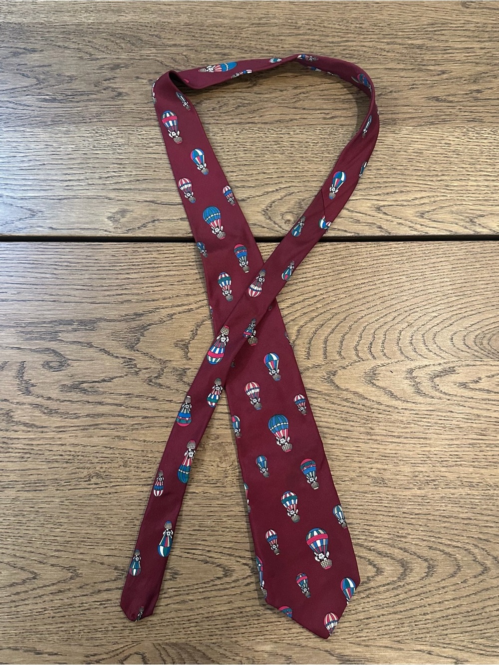 Vintage Disney Mickey Mouse Hot Air Balloon Necktie The Tie Works 100% Silk